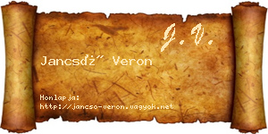 Jancsó Veron névjegykártya